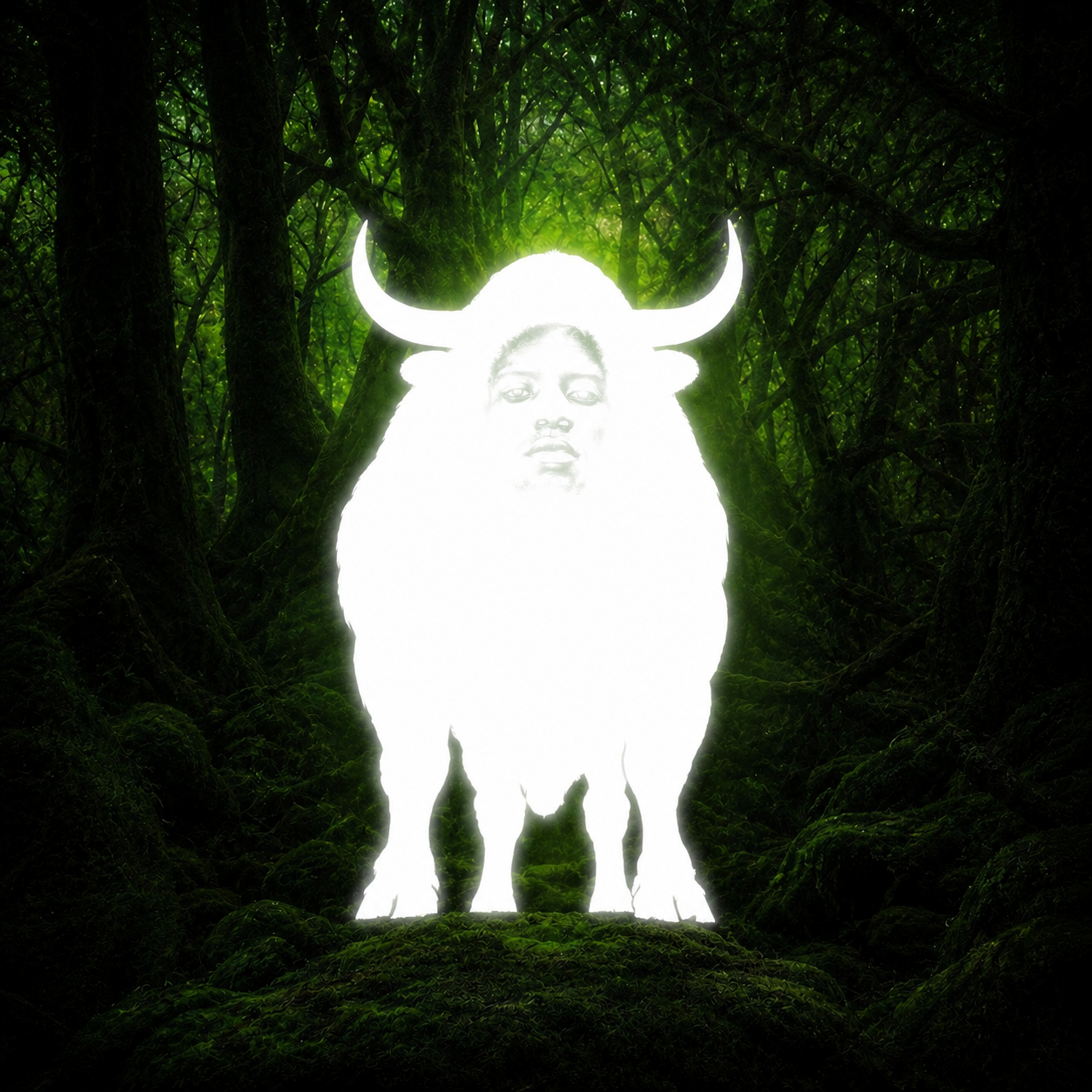 black bull radiating aura